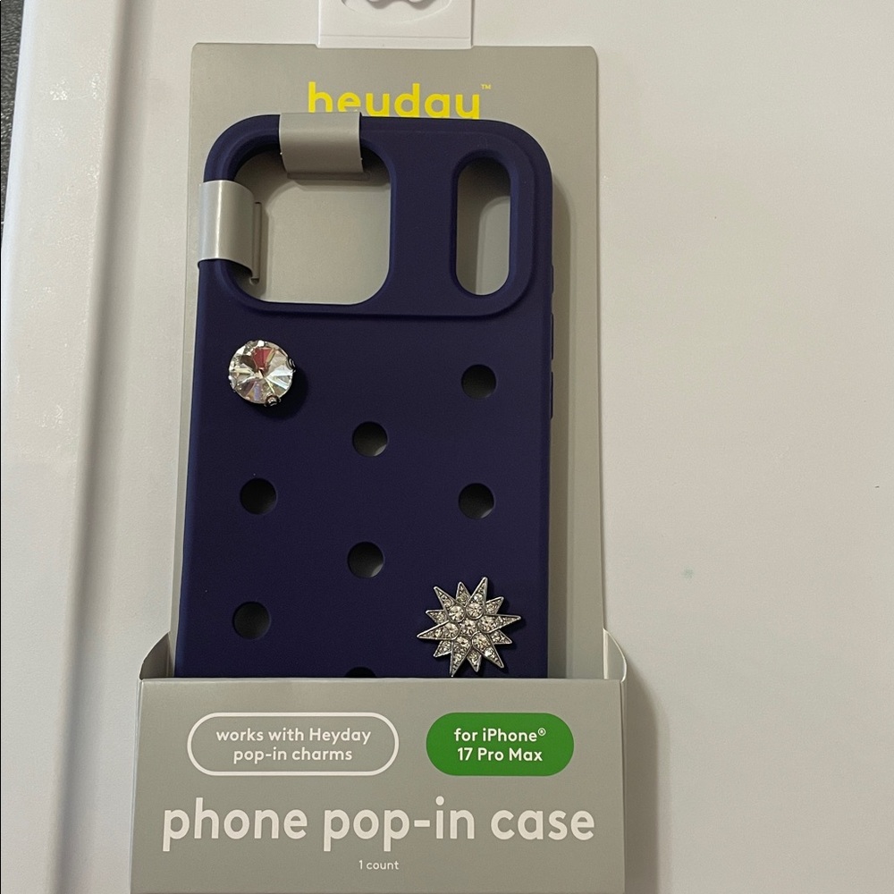 I phone 17 pro max heyday pop in Phone Case with Charms dark purple NWT